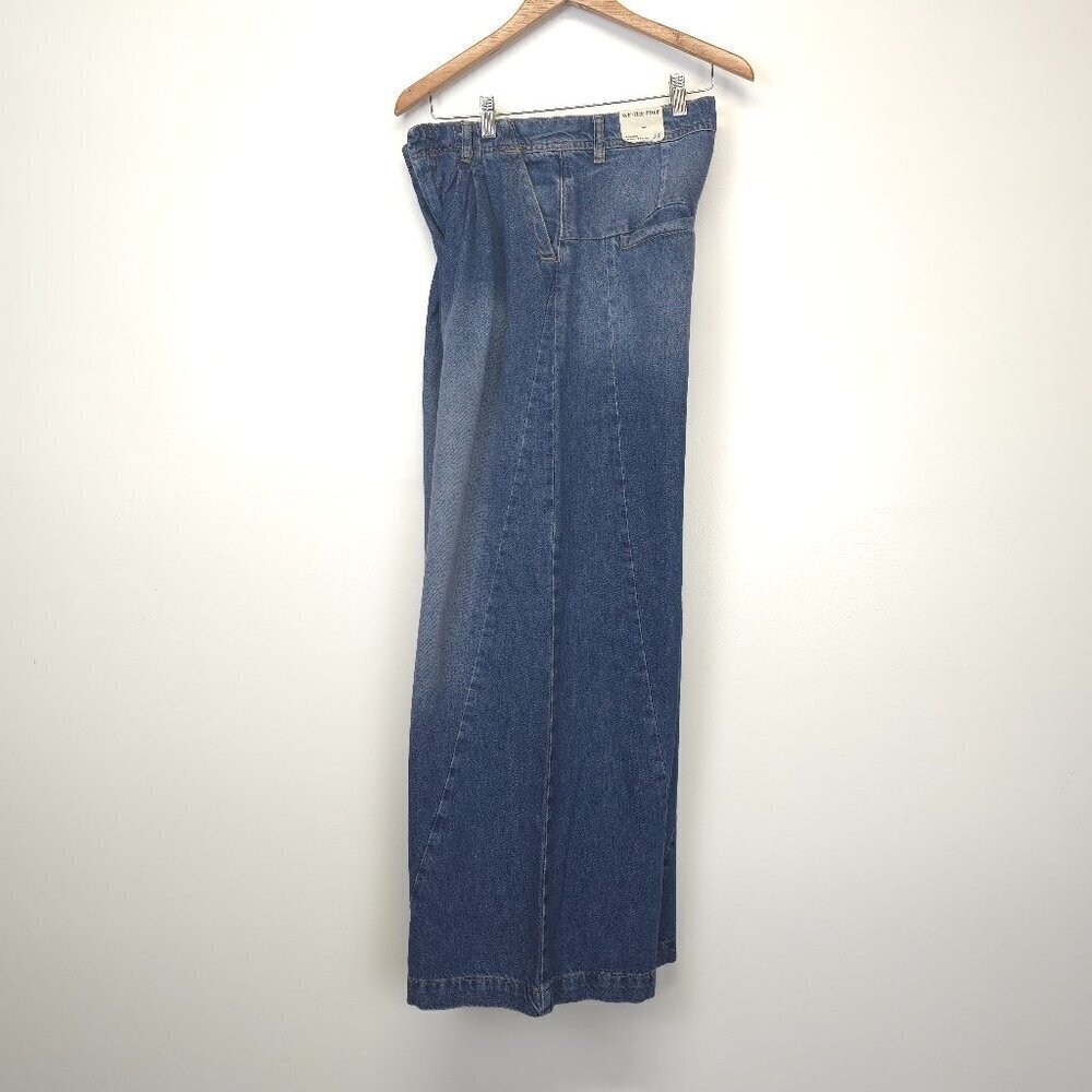 Free People We The Free Equinox Mid Rise Wide Leg Denim Trousers Size 28 - Picture 5 of 10